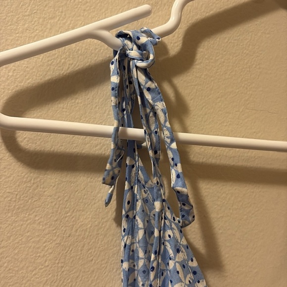 Summersalt Blue and White Patterned maxi Dress - large -tie straps - lightweight - Picture 3 of 6